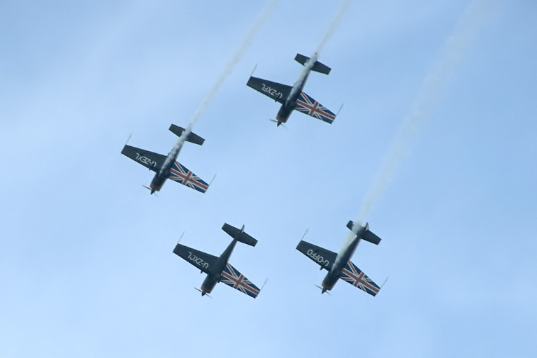 Extra 300LPs G-OFFO, G-ZEXL, G-ZXCL and G-ZXEL of The Blades