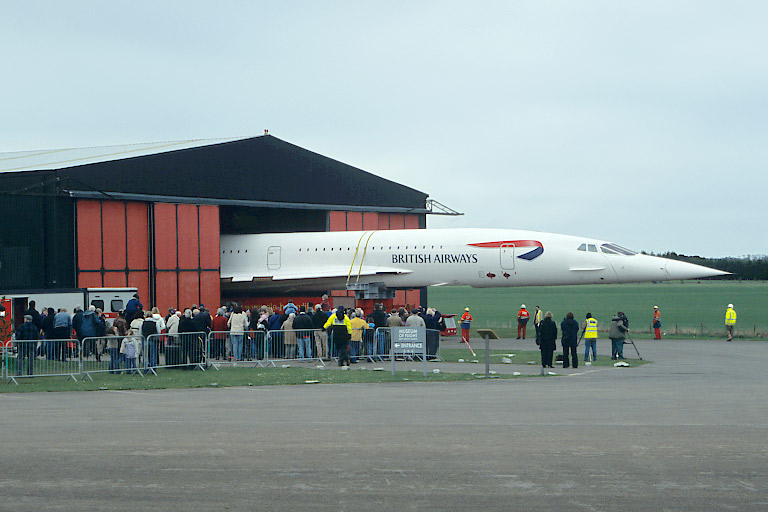 Concorde is moved into its new home.