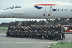 The Royal Engineers take a bow, after helping Concorde on the final stage of its journey to the Museum of Flight.